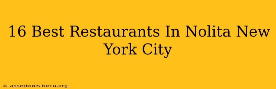 16 Best Restaurants In Nolita New York City