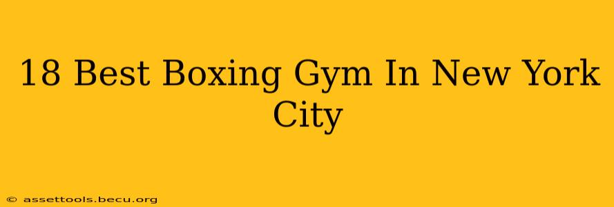 18 Best Boxing Gym In New York City