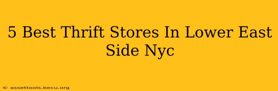 5 Best Thrift Stores In Lower East Side Nyc