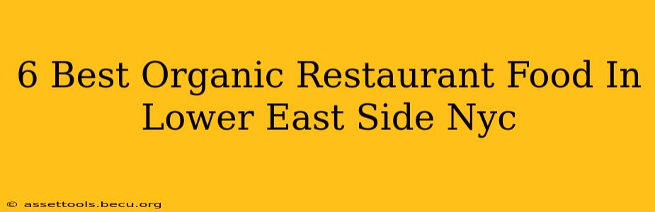 6 Best Organic Restaurant Food In Lower East Side Nyc