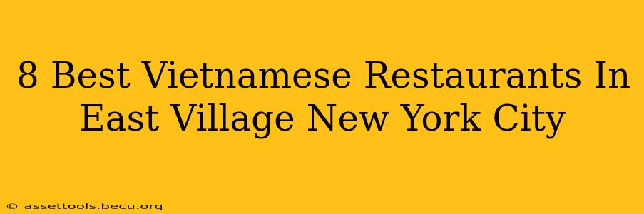 8 Best Vietnamese Restaurants In East Village New York City