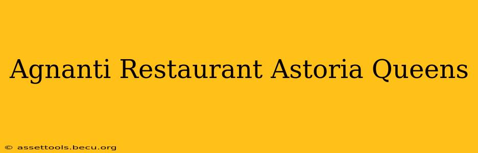 Agnanti Restaurant Astoria Queens