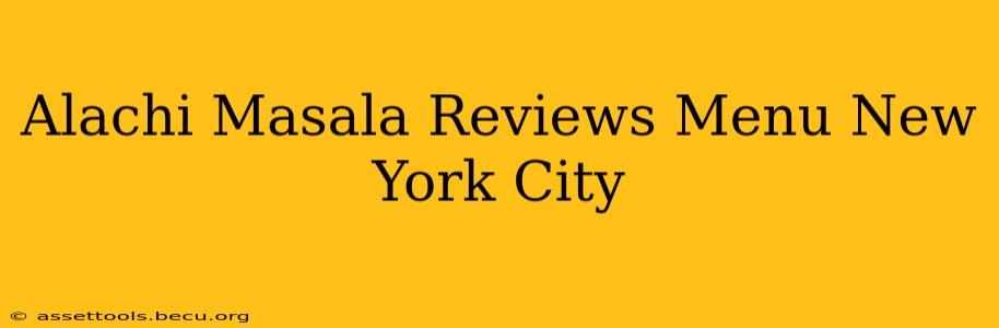 Alachi Masala Reviews Menu New York City