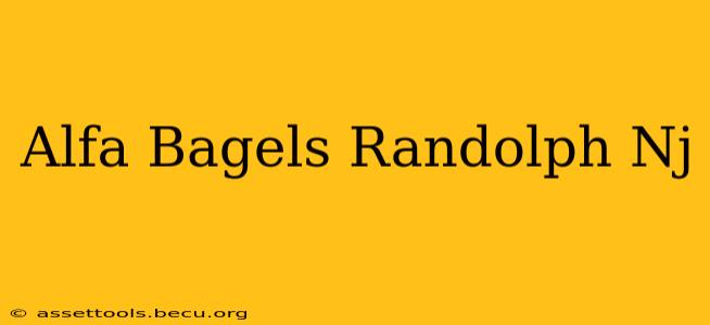 Alfa Bagels Randolph Nj