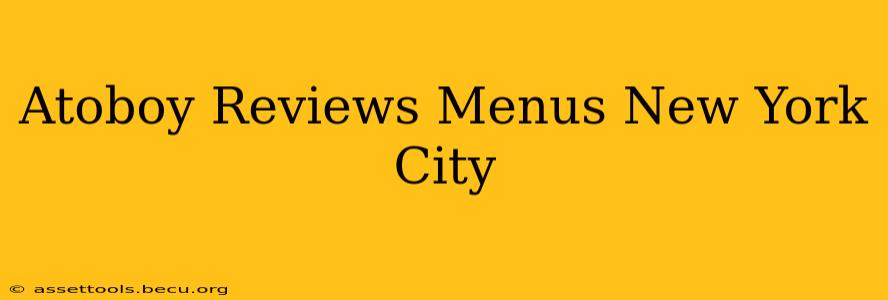 Atoboy Reviews Menus New York City