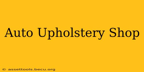 Auto Upholstery Shop