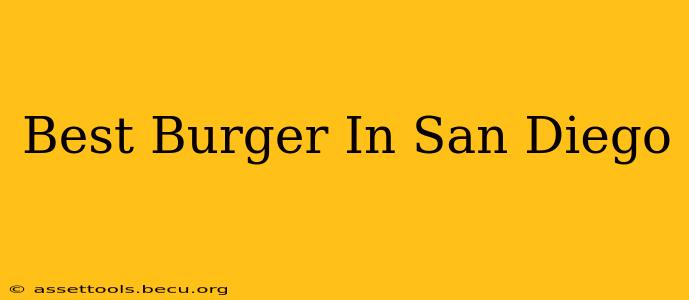 Best Burger In San Diego