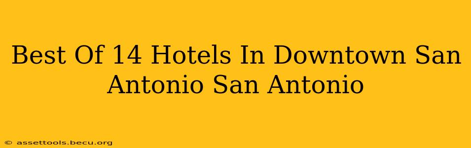 Best Of 14 Hotels In Downtown San Antonio San Antonio