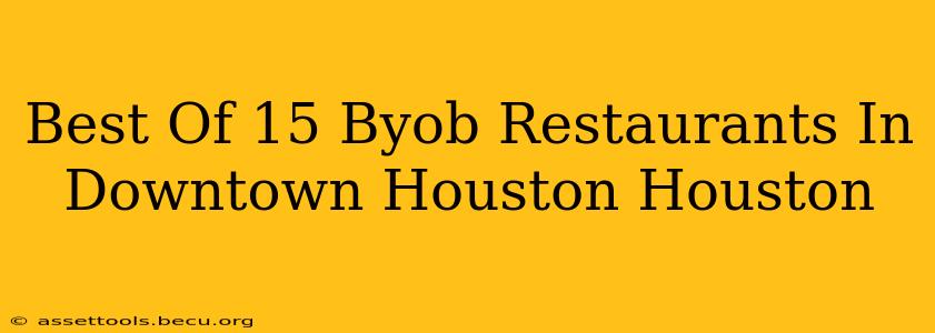 Best Of 15 Byob Restaurants In Downtown Houston Houston