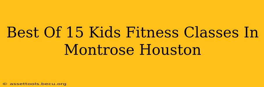 Best Of 15 Kids Fitness Classes In Montrose Houston