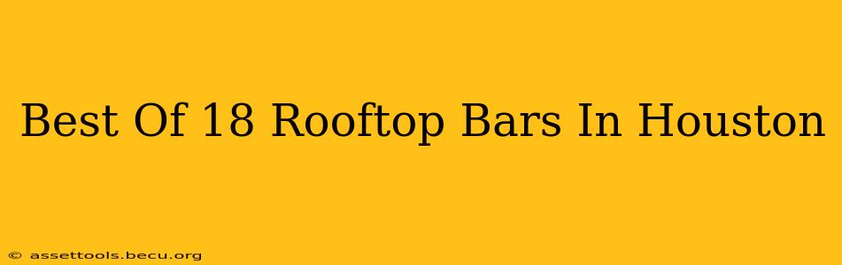 Best Of 18 Rooftop Bars In Houston