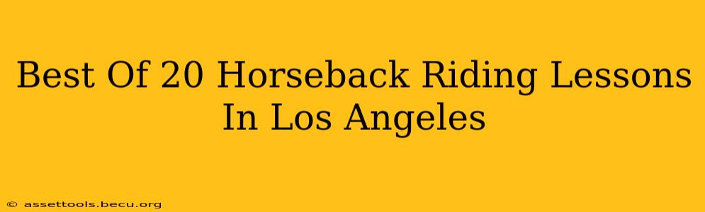 Best Of 20 Horseback Riding Lessons In Los Angeles