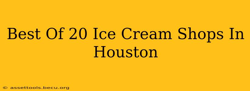 Best Of 20 Ice Cream Shops In Houston
