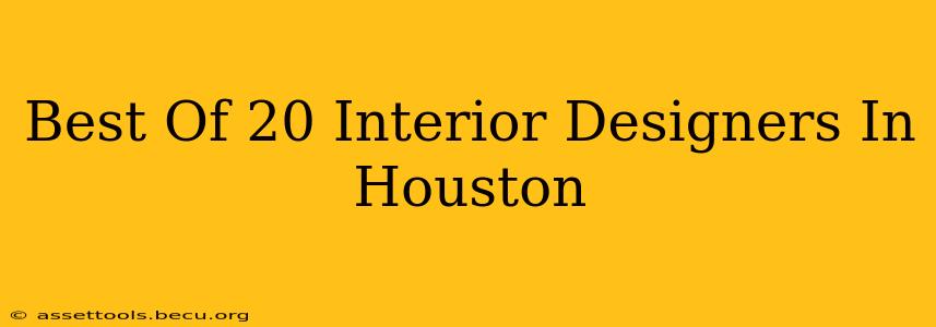 Best Of 20 Interior Designers In Houston