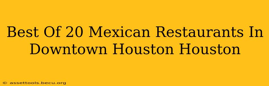 Best Of 20 Mexican Restaurants In Downtown Houston Houston
