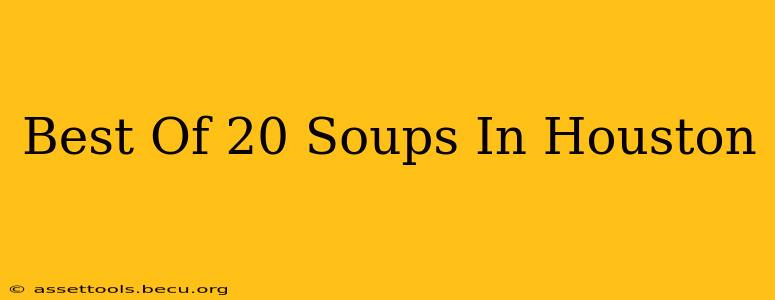 Best Of 20 Soups In Houston