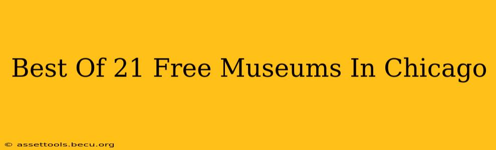 Best Of 21 Free Museums In Chicago