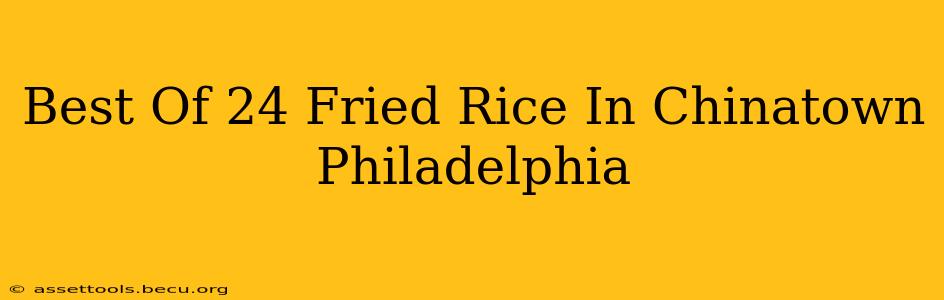 Best Of 24 Fried Rice In Chinatown Philadelphia