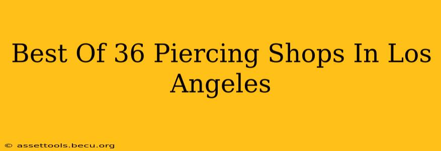 Best Of 36 Piercing Shops In Los Angeles