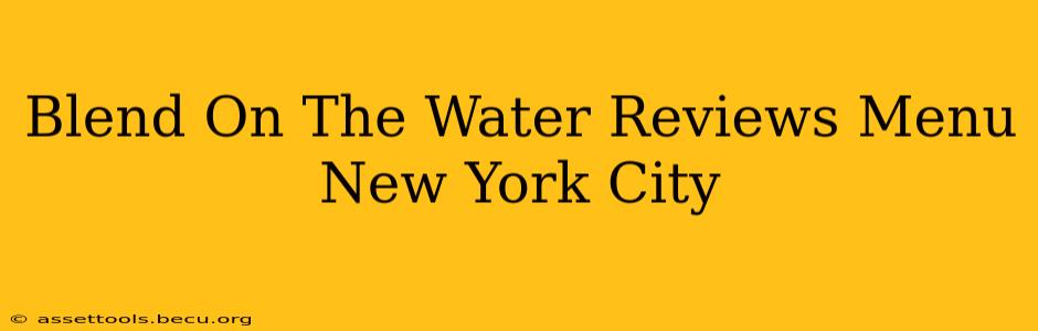 Blend On The Water Reviews Menu New York City