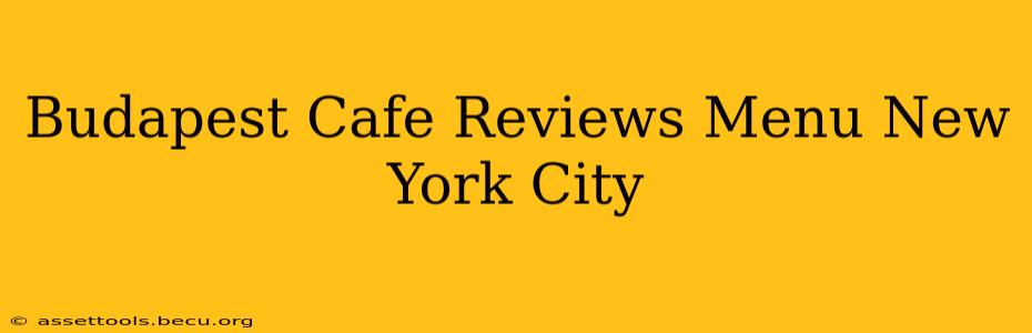 Budapest Cafe Reviews Menu New York City