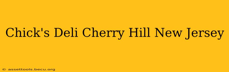 Chick's Deli Cherry Hill New Jersey
