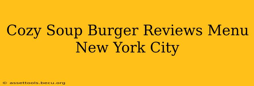 Cozy Soup Burger Reviews Menu New York City