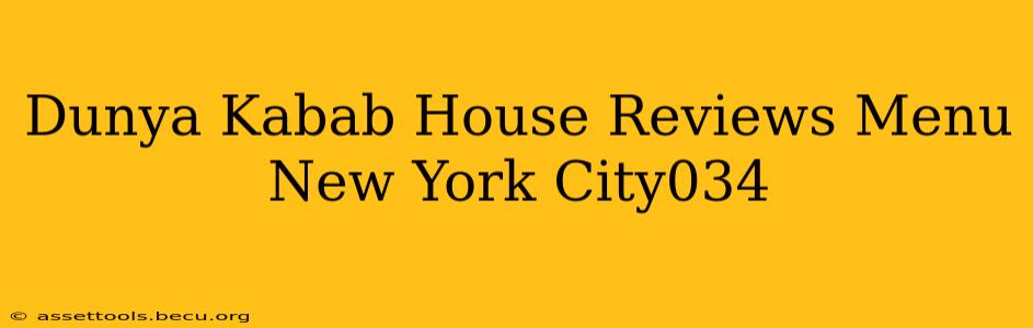 Dunya Kabab House Reviews Menu New York City034