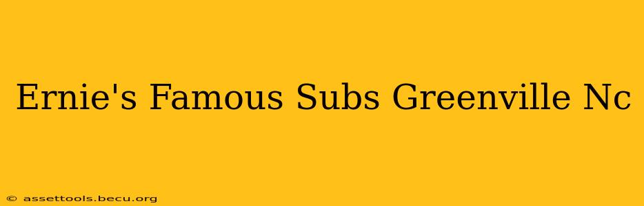 Ernie's Famous Subs Greenville Nc