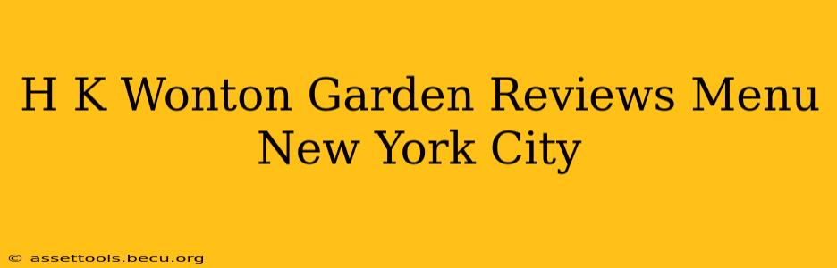 H K Wonton Garden Reviews Menu New York City