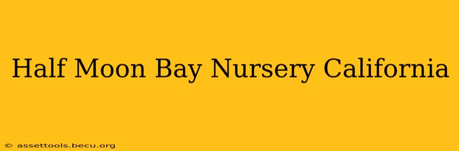 Half Moon Bay Nursery California