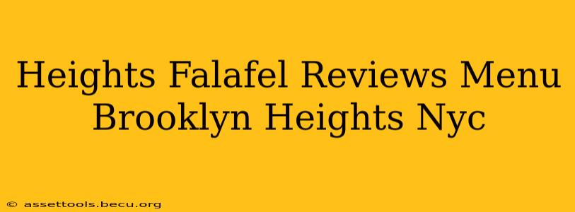 Heights Falafel Reviews Menu Brooklyn Heights Nyc