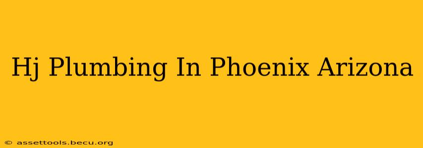 Hj Plumbing In Phoenix Arizona
