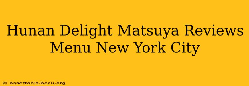 Hunan Delight Matsuya Reviews Menu New York City