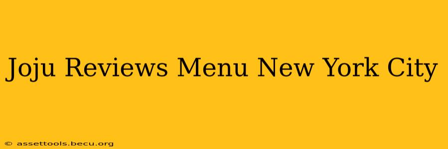 Joju Reviews Menu New York City