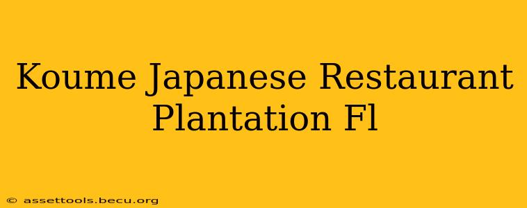 Koume Japanese Restaurant Plantation Fl