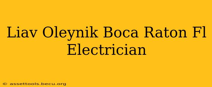 Liav Oleynik Boca Raton Fl Electrician
