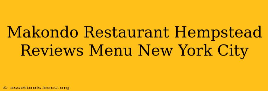 Makondo Restaurant Hempstead Reviews Menu New York City