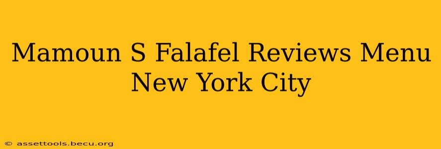 Mamoun S Falafel Reviews Menu New York City