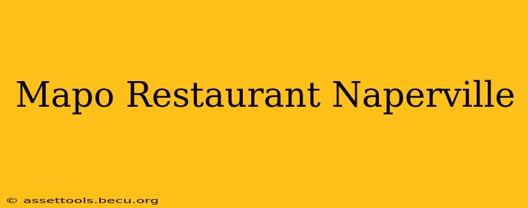 Mapo Restaurant Naperville