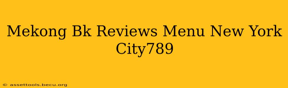Mekong Bk Reviews Menu New York City789