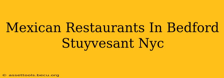 Mexican Restaurants In Bedford Stuyvesant Nyc