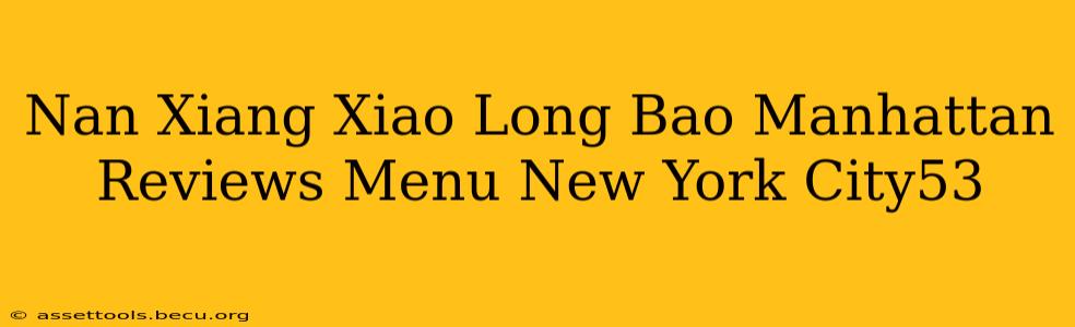 Nan Xiang Xiao Long Bao Manhattan Reviews Menu New York City53