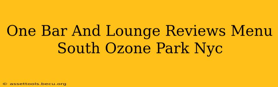 One Bar And Lounge Reviews Menu South Ozone Park Nyc