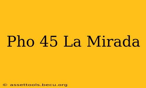 Pho 45 La Mirada