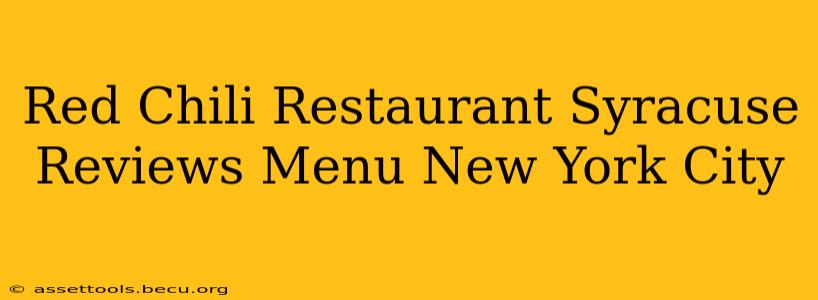 Red Chili Restaurant Syracuse Reviews Menu New York City