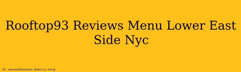 Rooftop93 Reviews Menu Lower East Side Nyc