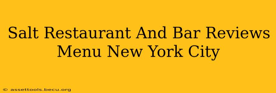 Salt Restaurant And Bar Reviews Menu New York City