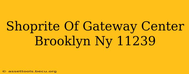 Shoprite Of Gateway Center Brooklyn Ny 11239