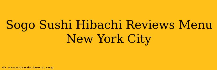 Sogo Sushi Hibachi Reviews Menu New York City